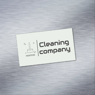 Green Elegante Minimalistisch Cleaning Company Sim Magnetische Visitenkarte