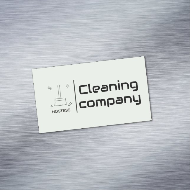 Green Elegante Minimalistisch Cleaning Company Sim Magnetische Visitenkarte (Beispiel)