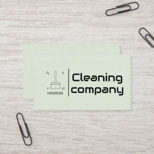 Green Elegante Minimalistisch Cleaning Company Sim Visitenkarte