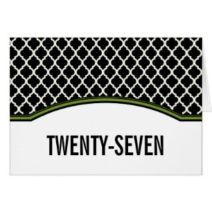Green Elegante Quarto Tischnummer Card