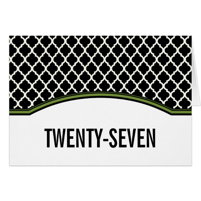 Green Elegante Quarto Tischnummer Card (Vorderseite (Horizontal))