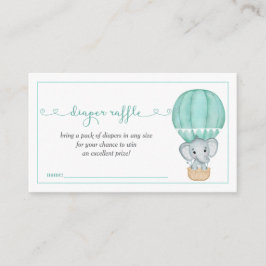 Green Elephant Baby Duwer Diaper Raffles Begleitkarte