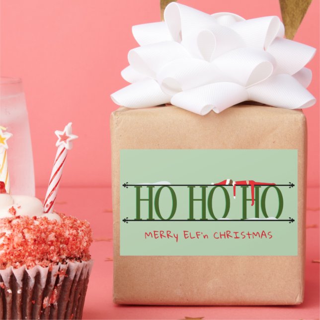 Green Elf Shenanigans Rechteckiger Aufkleber (Party)