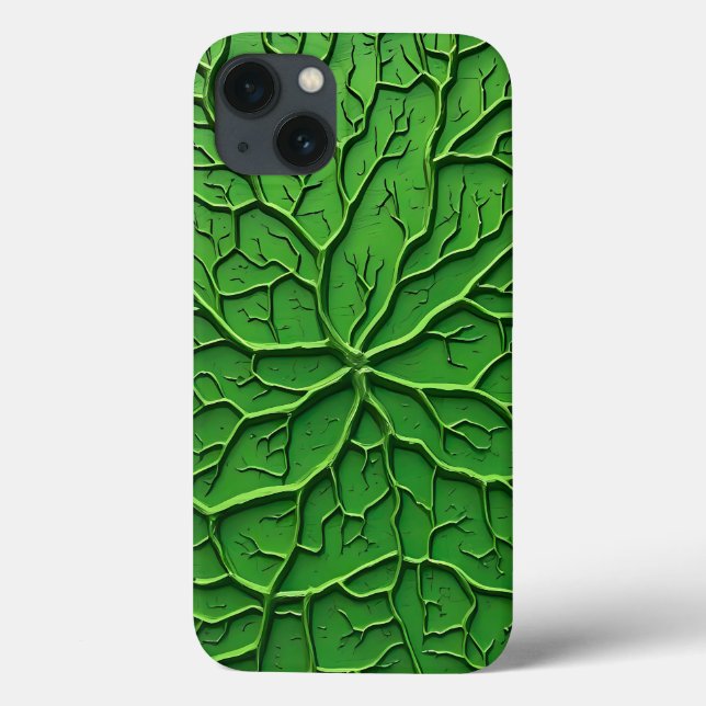Green Embossed Tree Texture iPhone Case (Rückseite)