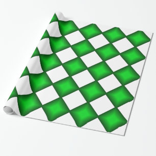 Green Emerald Diamonds on White Geschenkpapier