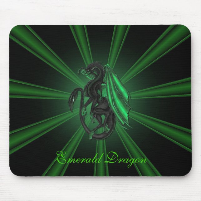 Green Emerald Dragon Mouse Pad Mousepad (Vorne)
