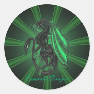 Green Emerald Dragon Stickers