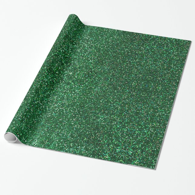 Green Emerald Glitzer Sparkle Glam Elegante Geschenkpapier (Ungerollt)