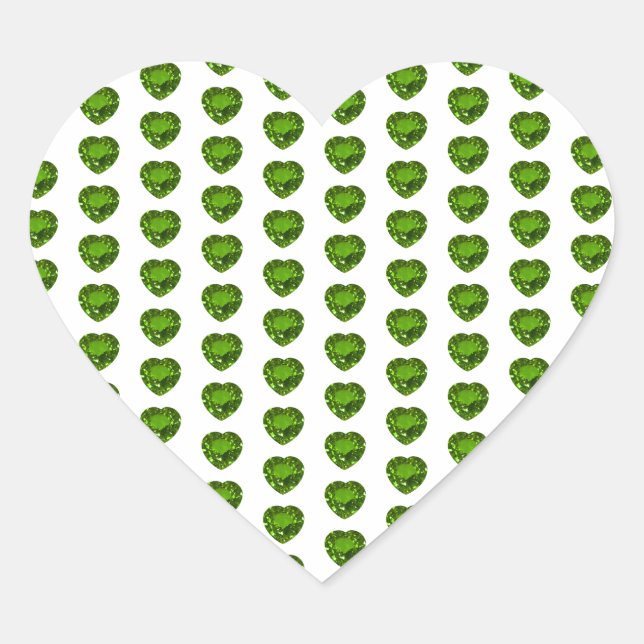 Green Emerald Heart Sticker (Vorderseite)