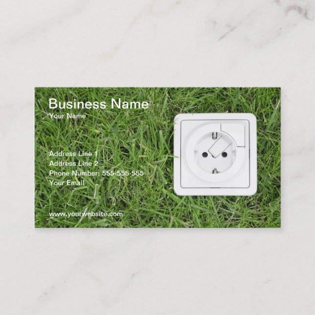Green Energy Business Card Visitenkarte (Vorderseite)