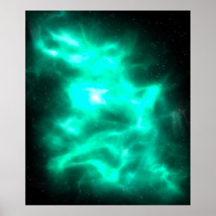 Green Energy Galaxy Art Poster