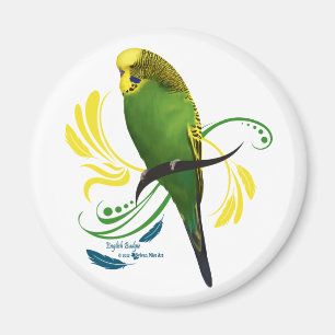 Green English Budgie Magnet