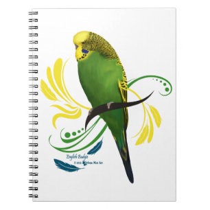 Green English Budgie Notizblock