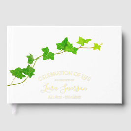 Green English Ivy Celebration of Life Memorial Gästebuch