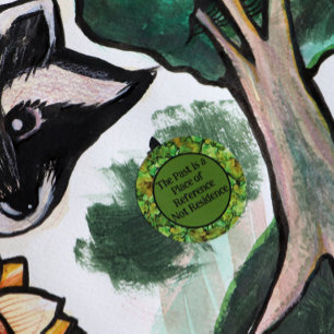 Green English Ivy Nature Watercolor Muster Runder Aufkleber