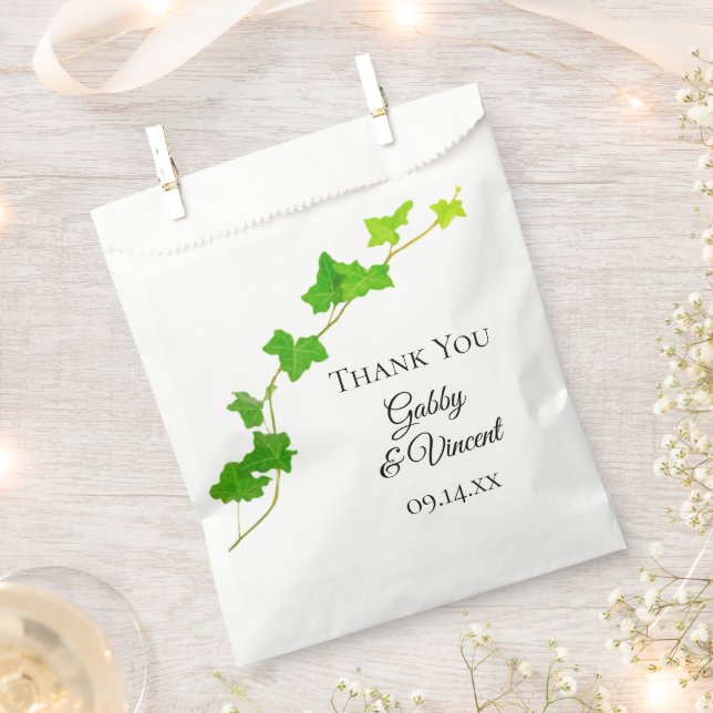 Green English Ivy Vine Foliage Wedding Geschenktütchen (Ausgeschnitten)