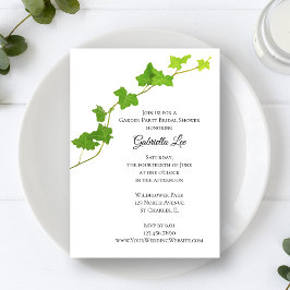 Green English Ivy Vine Garden Party Brautparty Einladung