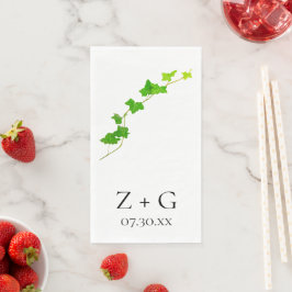 Green English Ivy Vine Wedding Paper Handtücher Serviette