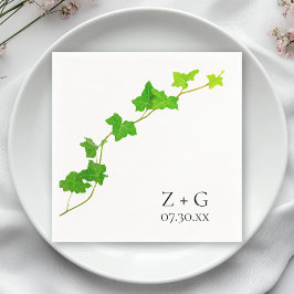 Green English Ivy Vine Wedding Serviette