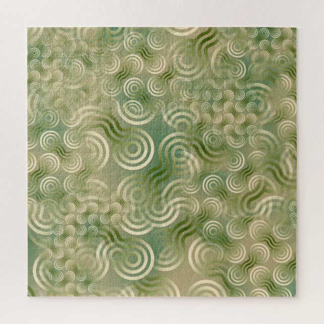 Green Entanglement Geometric Texture Puzzle (Vertikal)
