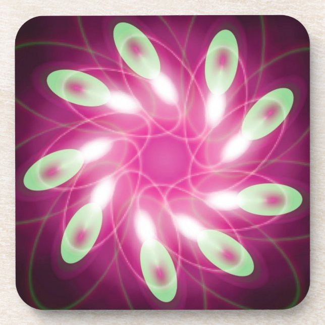 Green Escaping Lila Getränkeuntersetzer (Vorderseite)