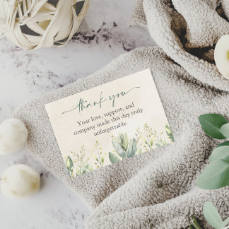 Green Eucalyptus Baby Dusche Danke, Karten