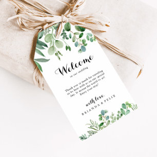 Green Eucalyptus Botanical Wedding Welcome Geschenkanhänger