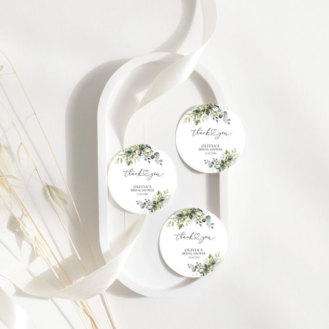 Green Eucalyptus Floral Brautparty Geschenkmarke Geschenkanhänger (Von Creator hochgeladen)