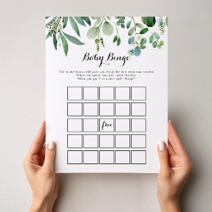 Green Eucalyptus Foliage Baby Bingo Duschspiel
