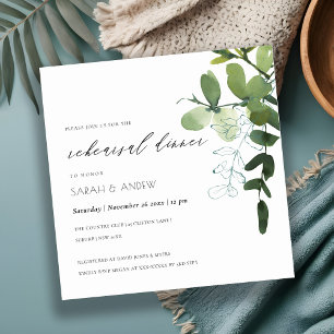 Green Eucalyptus Foliage Probe Dinner Card Dankeskarte