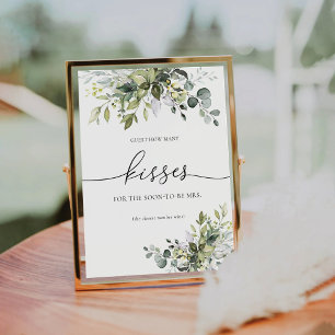 Green Eucalyptus Guest How many Kisses Sign Sockelschild