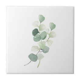 Green Eucalyptus Pastel Leaves Duvet Cover Fliese