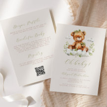 Green Eucalyptus Teddy Bear QR Code Baby Shooter