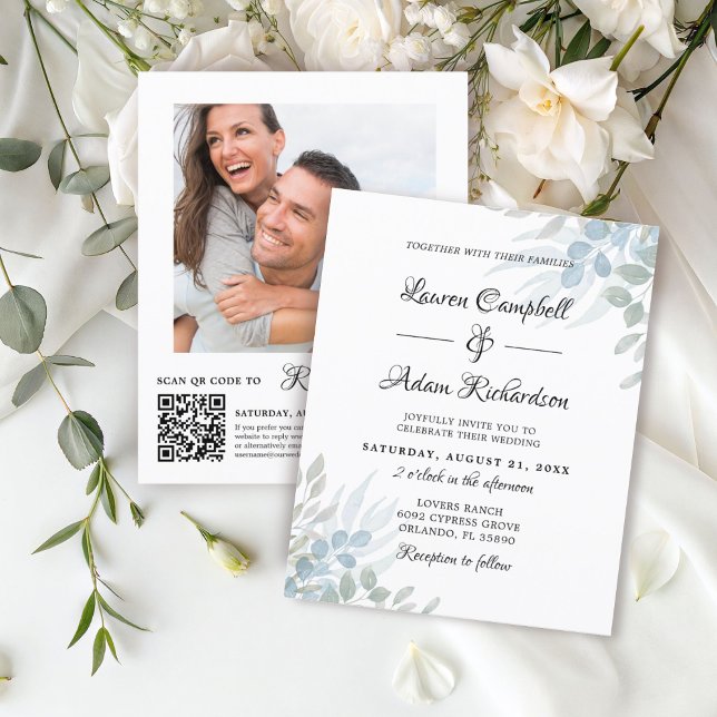 Green Eucalyptus Wedding Einladung (Von Creator hochgeladen)