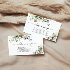 Green Eukalyptus Floral Rezept Card Begleitkarte