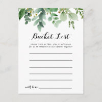 Green Eukalyptus Foliage Bucket List Cards