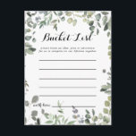 Green Eukalyptus Foliage Delight Bucket List Cards<br><div class="desc">Diese grünen Eukalyptusblätterkarten sind die perfekte Wahl für einen einfachen Hochzeitsempfang oder ein einfaches Brautparty. Das Design zeichnet sich durch botanische Aquarellfarben,  handgezeichnet eleganten Eukalyptus,  inspirierend natürliche Schönheit. Das Schild der Schaufelliste wird separat verkauft.</div>
