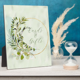 Green Eukalyptus Greenerity Gold Frame Fotoplatte