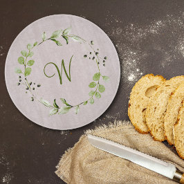 Green Eukalyptus & Leaf-Schriftzeichen Schneidebrett