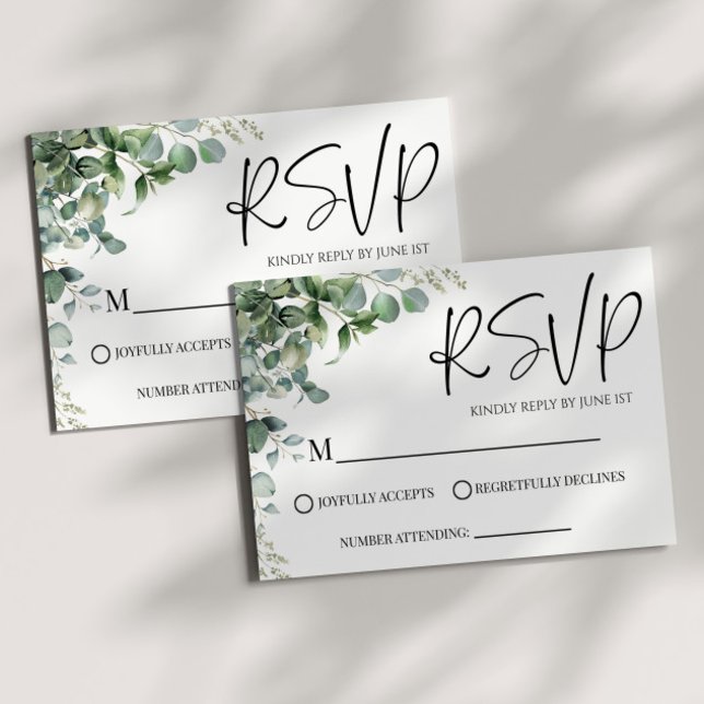 Green Eukalyptus Pflanze Wedding RSVP Card (Von Creator hochgeladen)
