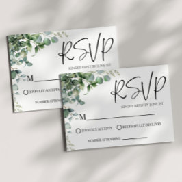 Green Eukalyptus Pflanze Wedding RSVP Card Karte