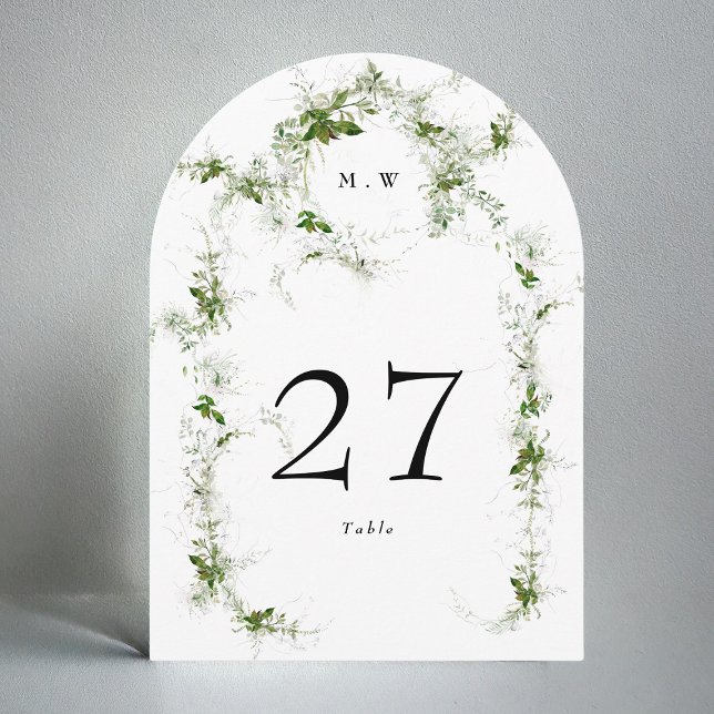 Green Eukalyptus Wreath Monogram Arch Tischnummer (Von Creator hochgeladen)