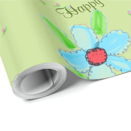 Green Extravagant Flower Gift Wrap Geschenkpapier