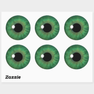 Green Eye Iris Coole Eyeball Custom Round Stickers