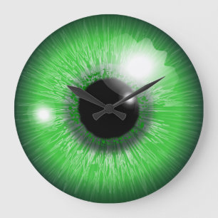 green eye iris design große wanduhr