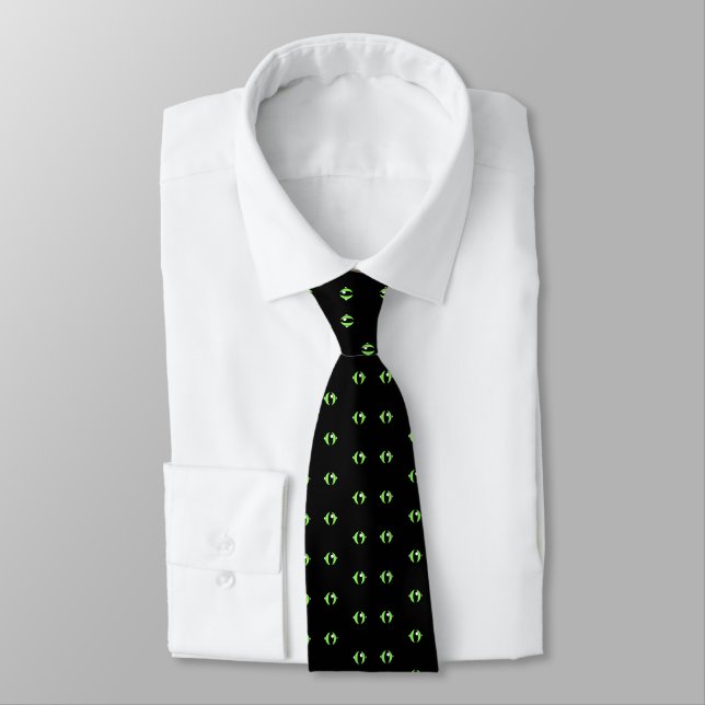 Green Eye Pattern Neck Tie Krawatte (Gebunden)