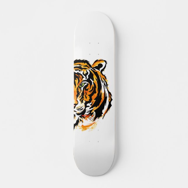 Green Eye Tiger Head Skateboard (Vorne)