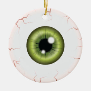 Green Eyeball mit Individuelle Name Happy Hallowee Keramik Ornament