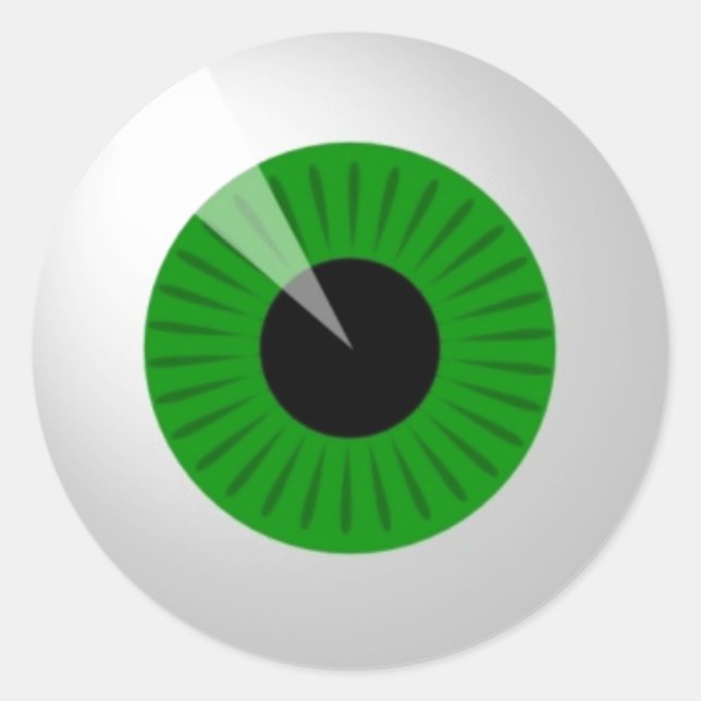 Green Eyeball Runder Aufkleber (Vorderseite)