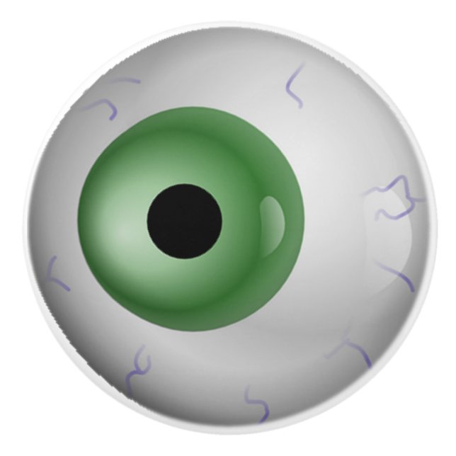 Green Eyeball Zombie Drawer Knob Keramikknauf (Vorderseite)